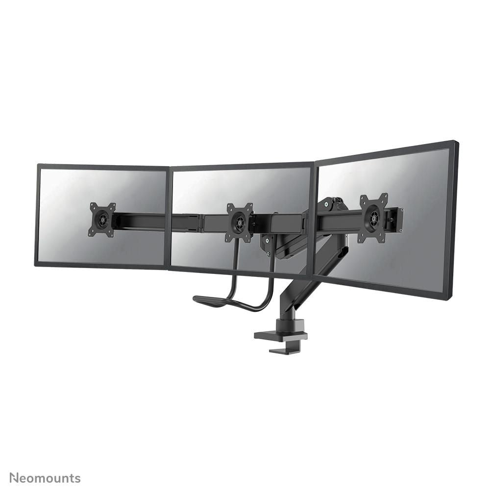 Neomounts NM-D775DX3BLACK – Monitorarm, 3-fach, Tischklemme/Tischdurchführung, bis 27", 1–6 kg, schwarz