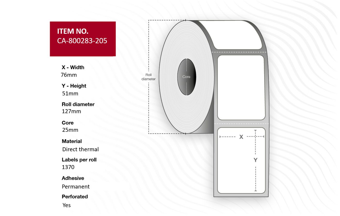 Capture Druckeretikett – 76 × 51 mm, perforiert