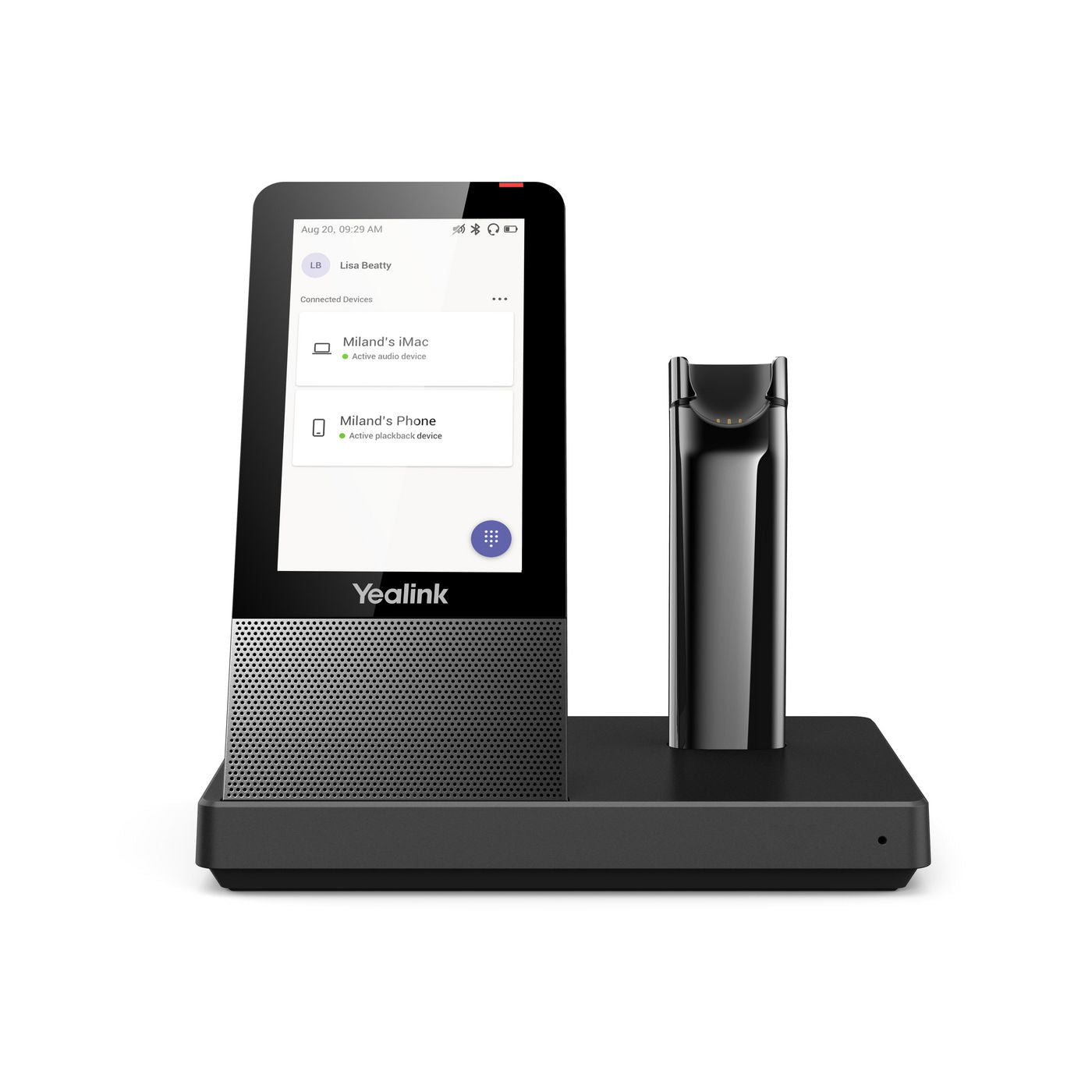 Yealink WHB670 – Ladestation (Headset), 3× USB-A, Bluetooth 4,2, Schwarz, für WH67