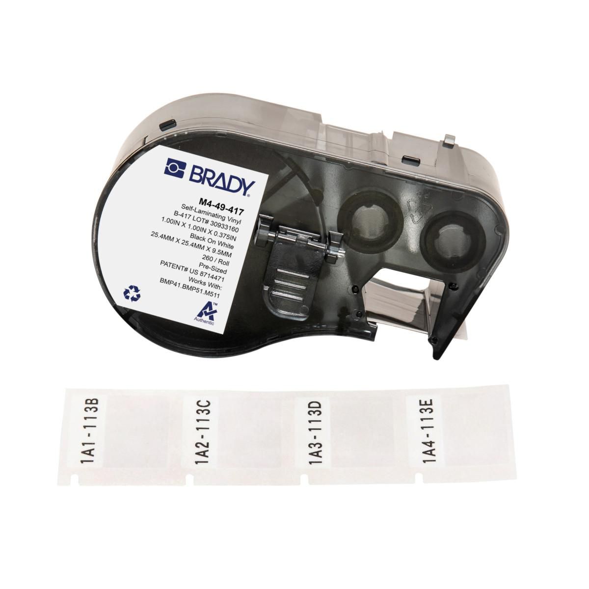 Brady M4-49-417 – Etiketten (Rolle) 25 × 25 mm – Thermotransfer – 260 Etiketten/Rolle – für BMP41/51/53/M511