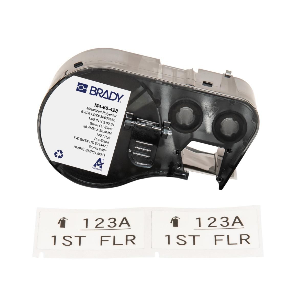 Brady Etiketten (Rolle) 25 × 51 mm – permanent haftend – 140 Etiketten/Rolle – für Brady BMP-Serie