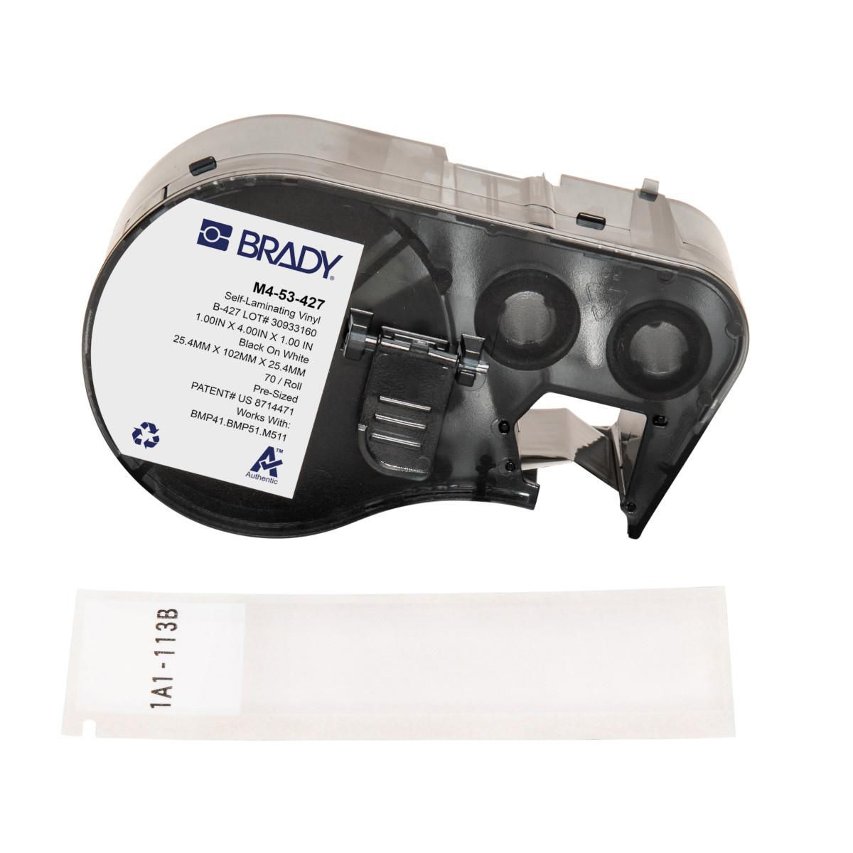 Brady Etiketten (Rolle) 25 × 102 mm – Vinyl – permanent haftend – Thermotransfer – für BMP41/BMP51/BMP53