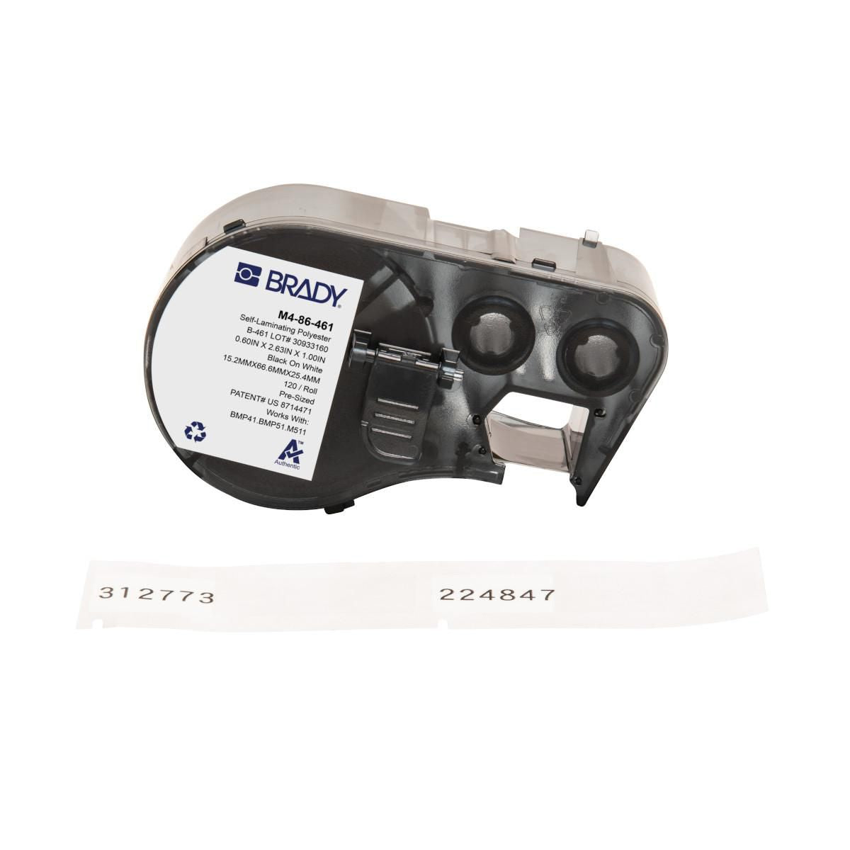 Brady Etiketten (Rolle) 67 × 15 mm – Polyester, weiss – permanent haftend – für Brady BMP-Serie