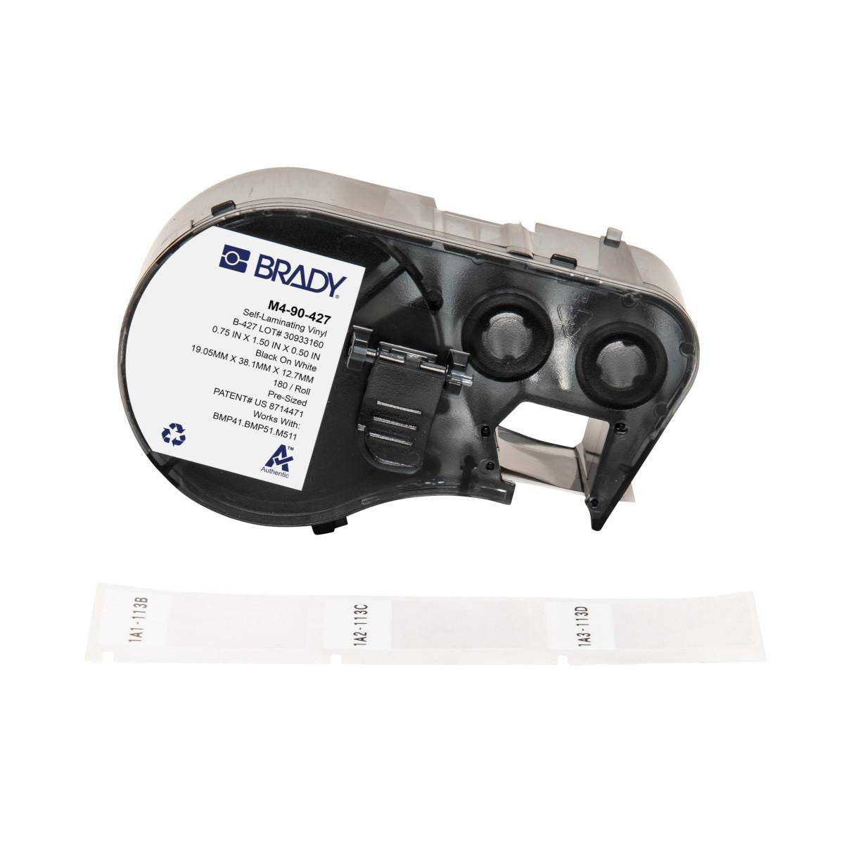 Brady Etiketten (Rolle) 19 × 38 mm – Vinyl – permanent haftend – Thermotransfer – für BMP-Drucker