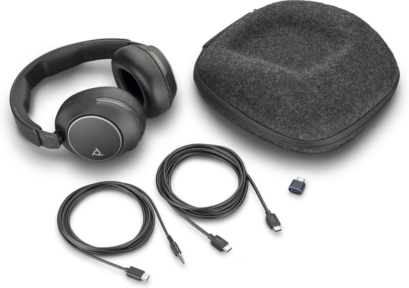 Poly Voyager Surround 80 UC – Duo Headset On-Ear – Bluetooth, USB-C – Schwarz – bis 21 h