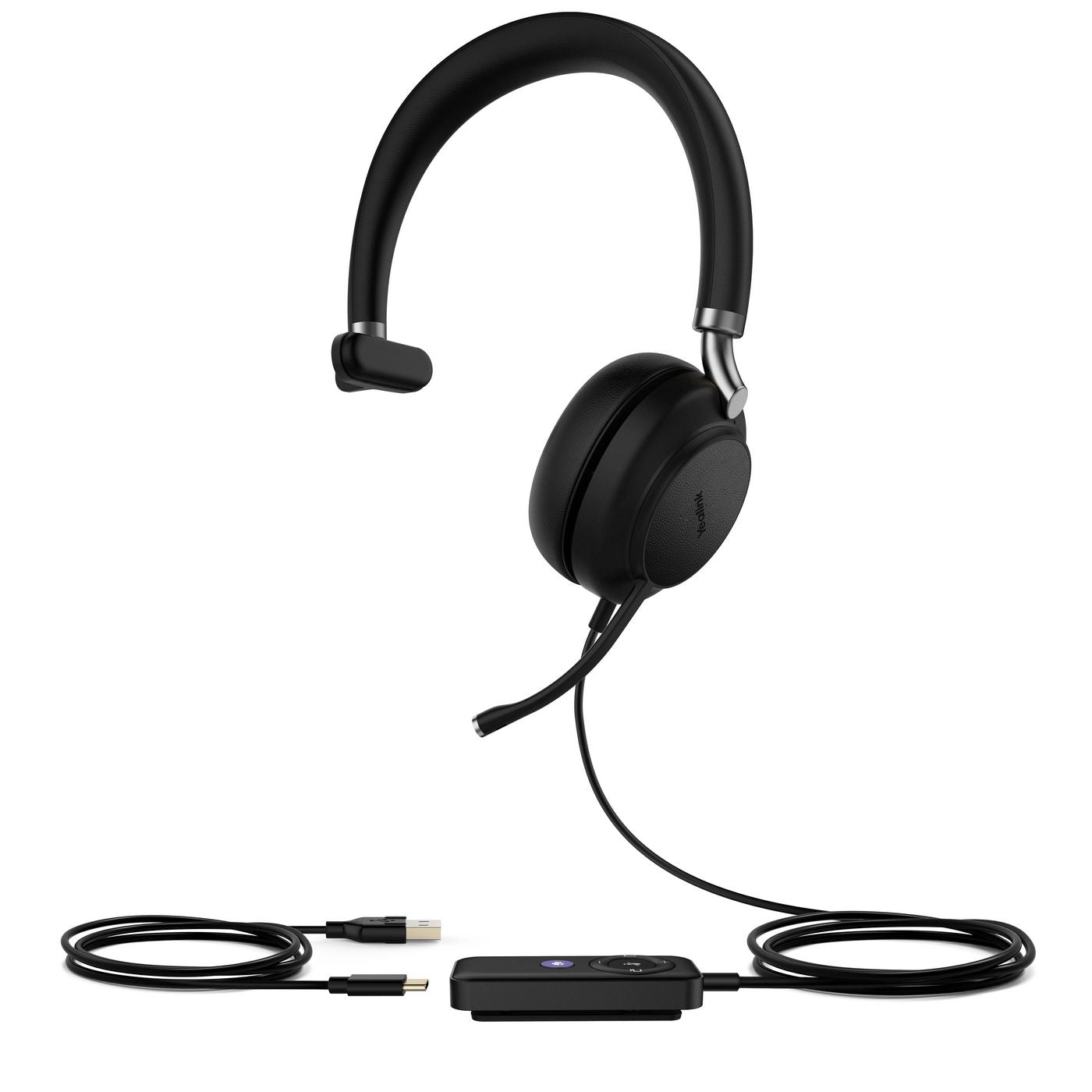 Yealink UH38 – Mono Headset On-Ear – USB-C, Bluetooth, ANC – Schwarz, für Microsoft Teams – bis 8 h