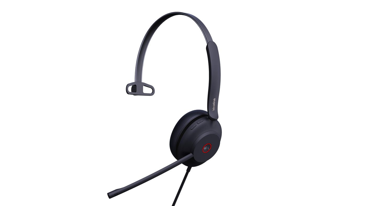 Yealink UH37 Office-Headset – On-Ear, Mono, Kabelgebunden, USB-A, ANC, UC-optimiert, Schwarz