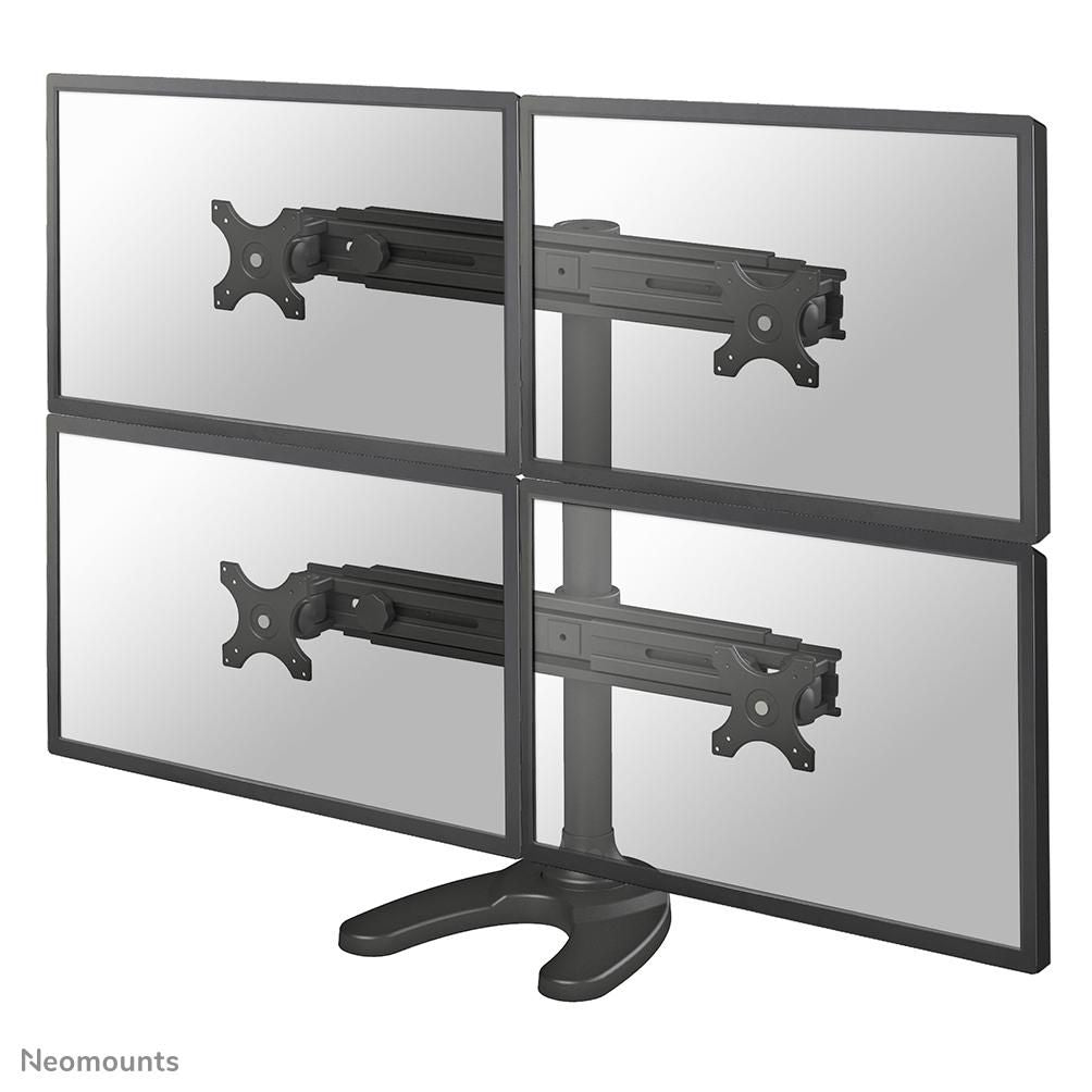 Neomounts FPMA-D700DD4 – Tischhalterung, 4-fach, bis 30", VESA 75 × 75/100 × 100 mm, Schwarz