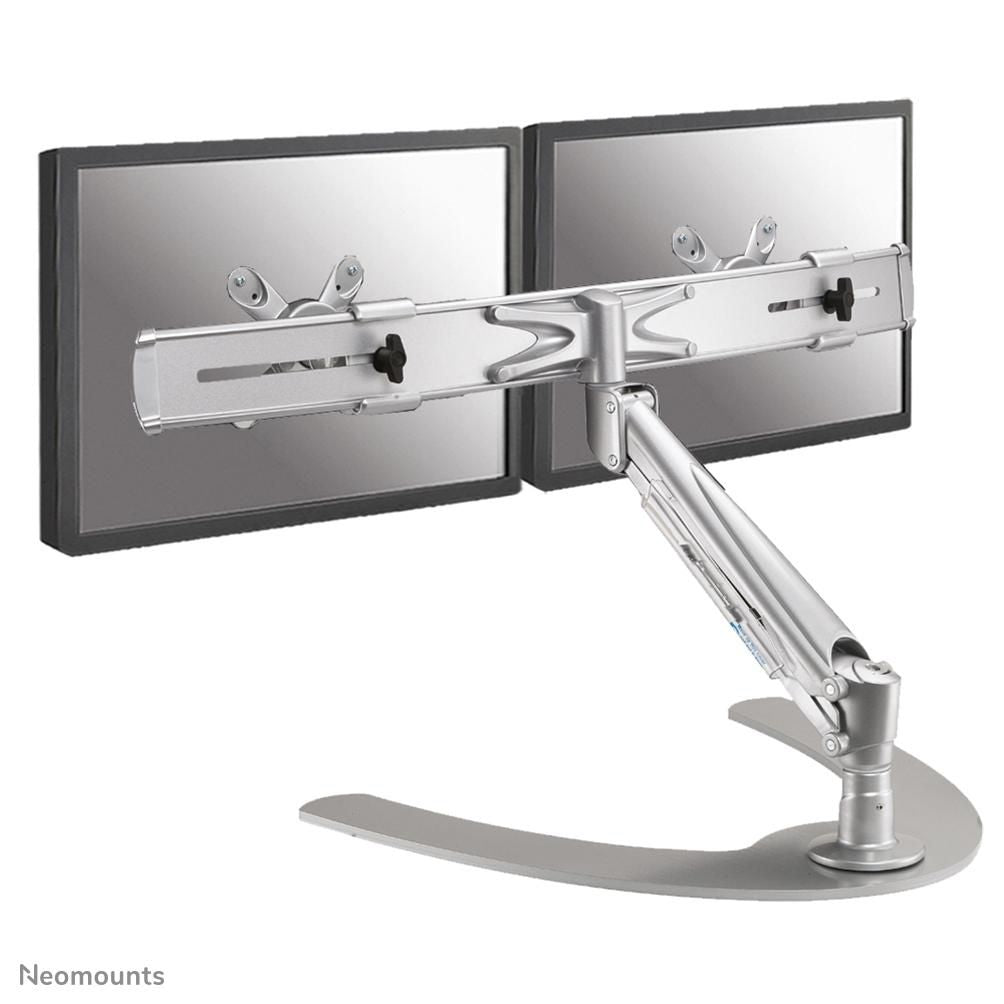 Neomounts Tischhalterung, Dual, Standfuss, bis 24", höhenverstellbar (Gasfeder), Neigen/Schwenken, Silber