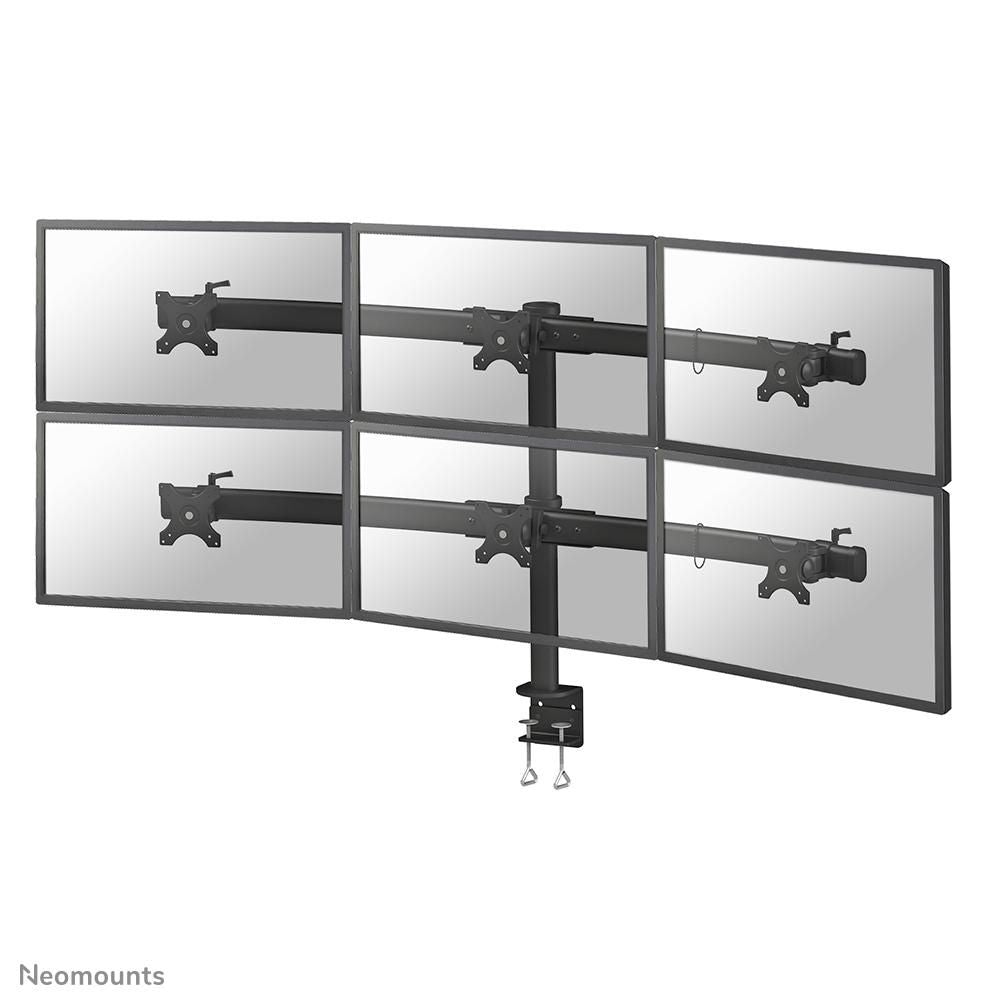 Neomounts Monitorarm, 6 Monitore, Tischklemme, bis 27", höhenverstellbar, neigen/drehen/rotieren, schwarz