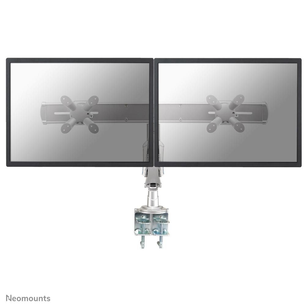 Neomounts Monitorarm, Dual, Tischklemme, bis 24", höhenverstellbar (Gasfeder), Silber