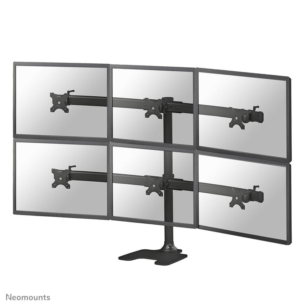 Neomounts Neig-/Dreh-/Schwenk-Monitor-Tisch – Tischhalterung, 6, Tischdurchführung, bis 27", Schwarz