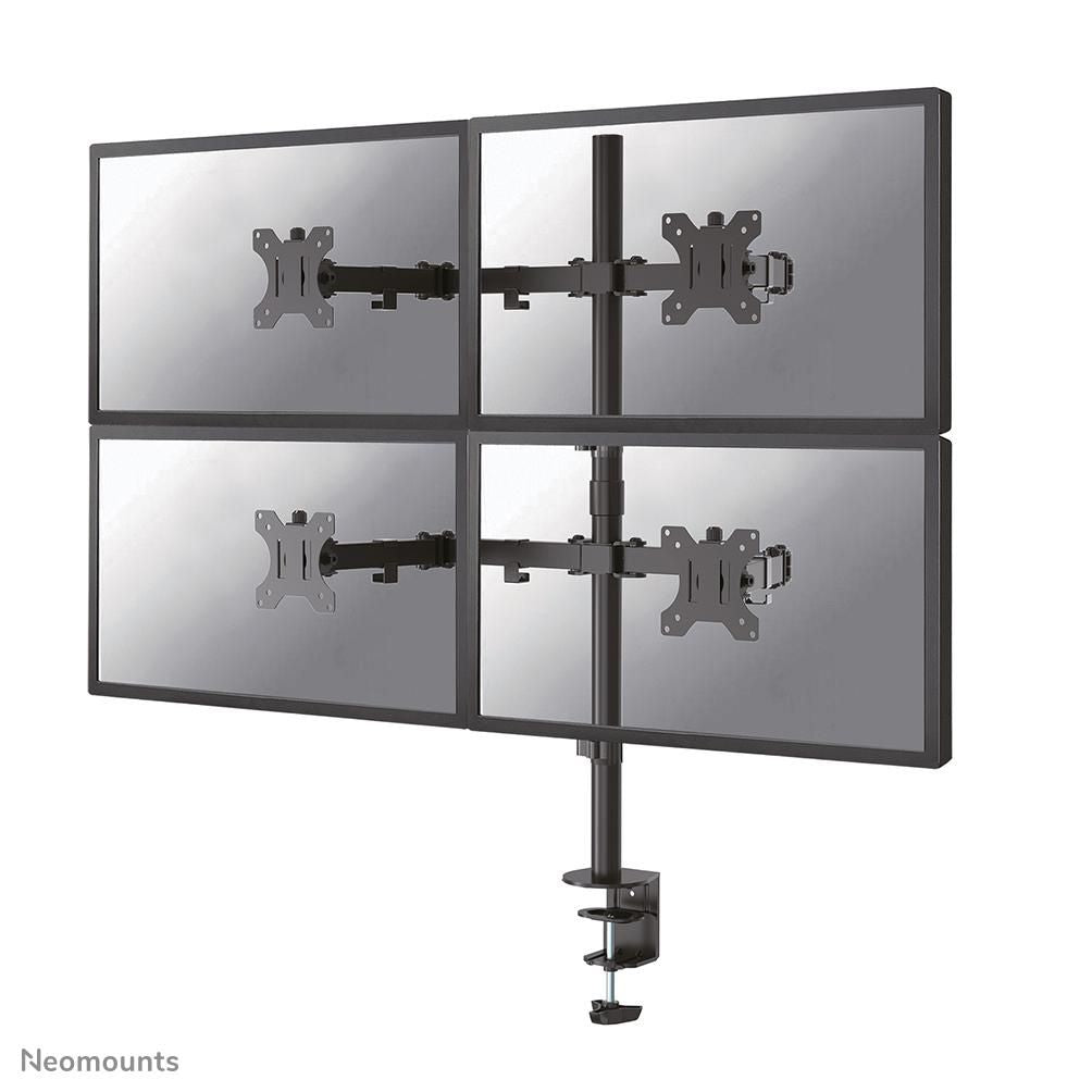 Neomounts FPMA D550D4 – Monitorarm, 4-fach, neigbar und schwenkbar, bis 32", 6 kg pro Bildschirm, schwarz