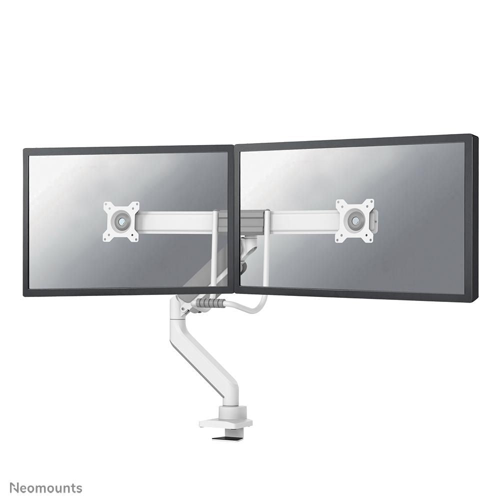 Neomounts DS75-450WH2 – Monitorarm, Dual, Tischklemme, bis 32", VESA 75 × 75/100 × 100 mm, 8 kg, weiss