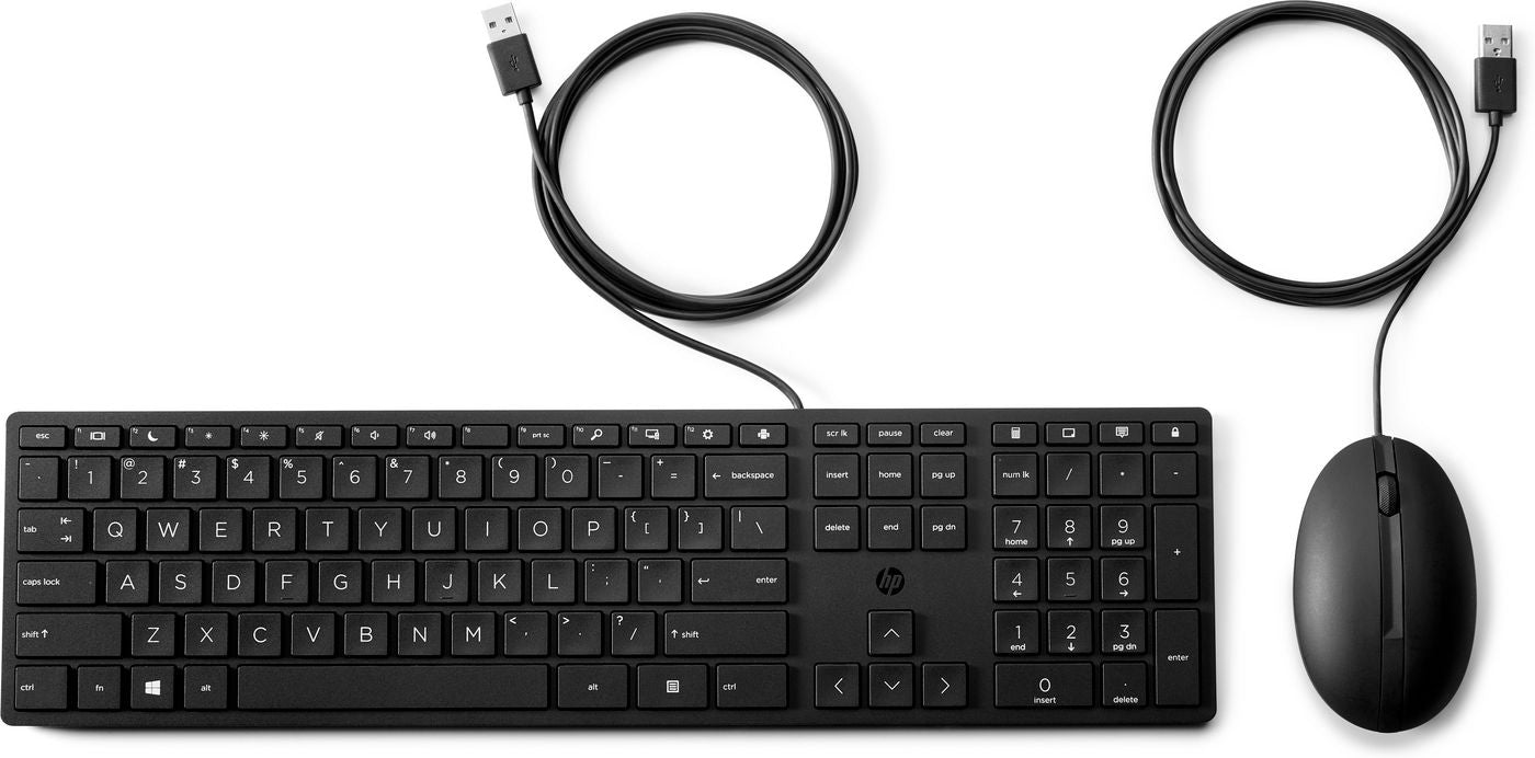 HP Wired Desktop 320MK – Tastatur- und Maus-Set – Mechanisch, kabelgebunden (USB) – Schwarz