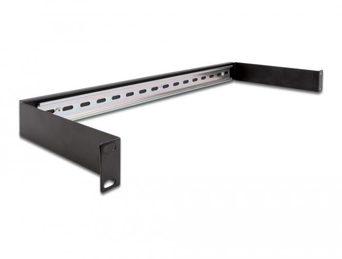 DeLOCK 19" 1U Rangierpanel, Kabelschiene, inkl. Montageset (4 Schrauben), Metall, 482×180×45 mm – Schwarz