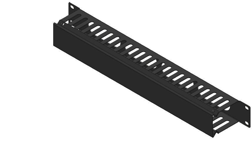 Lanview 19" 1U Rangierpanel, 24 Kabeldurchführungen – Schwarz