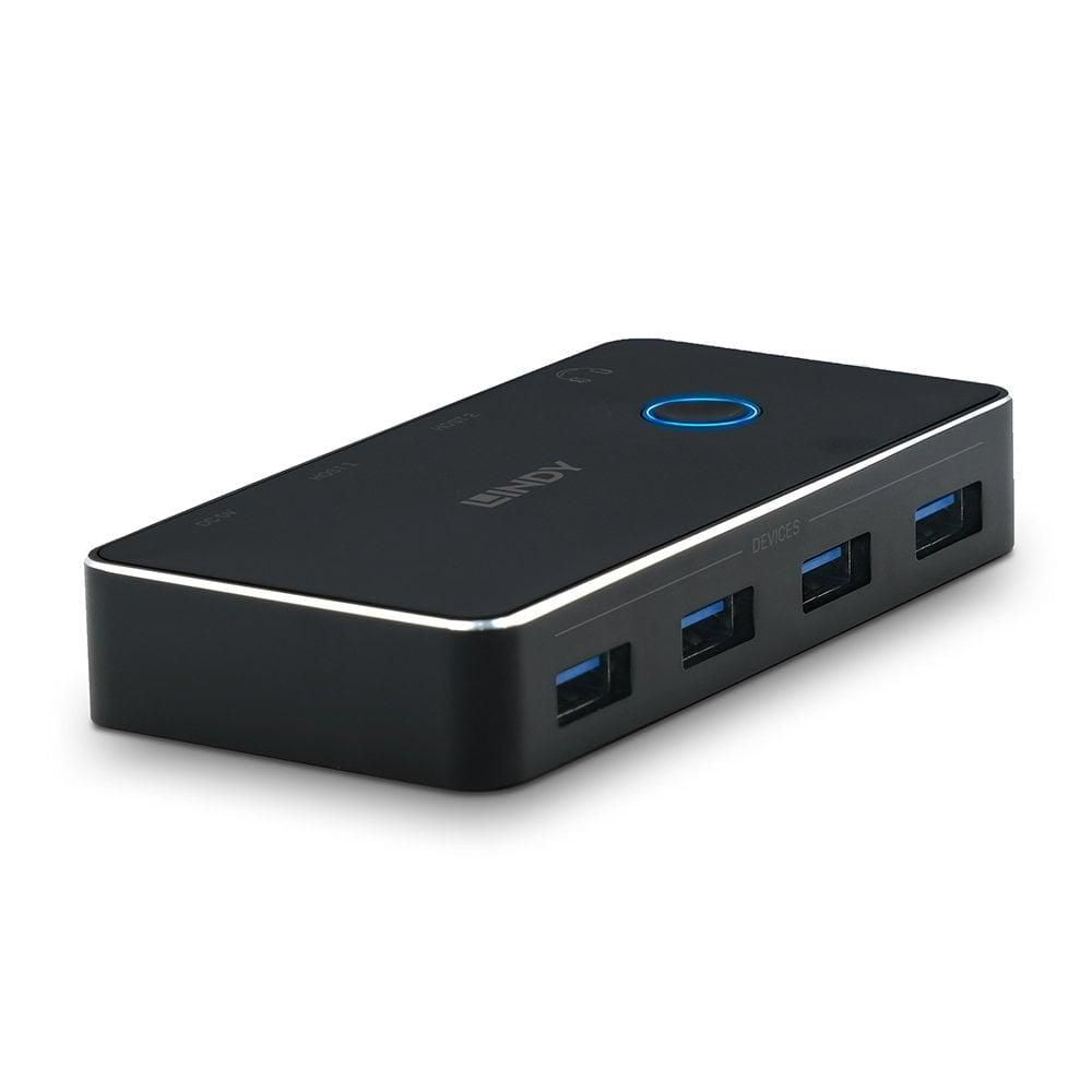 Lindy 43387 – USB 3.0 Sharing Switch – 6× USB‑A (USB 3.0), USB‑C Strom, 5 Gbit/s