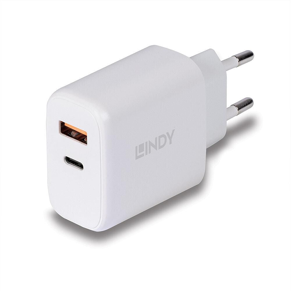 Lindy Ladegerät – 30 W, 1× USB-A + 1× USB-C