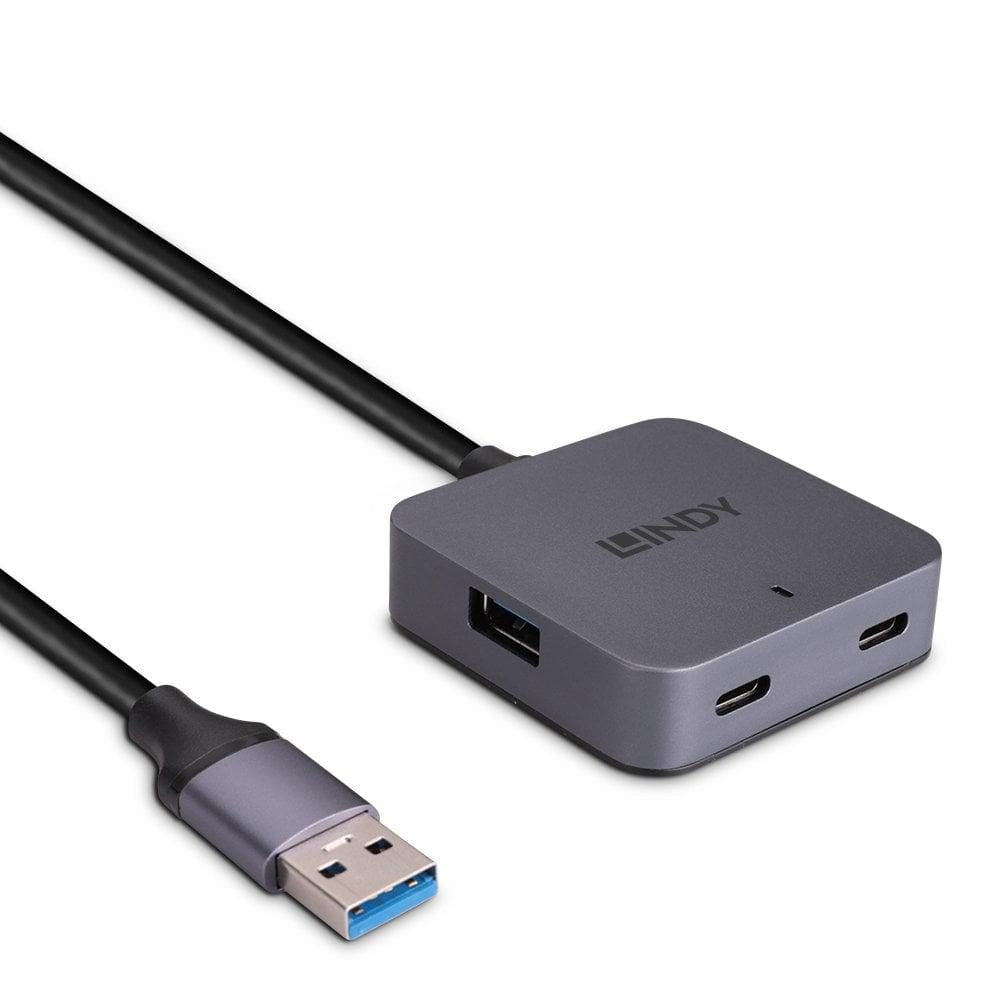 Lindy USB-Hub – USB-A, 2× USB-A, 2× USB-C