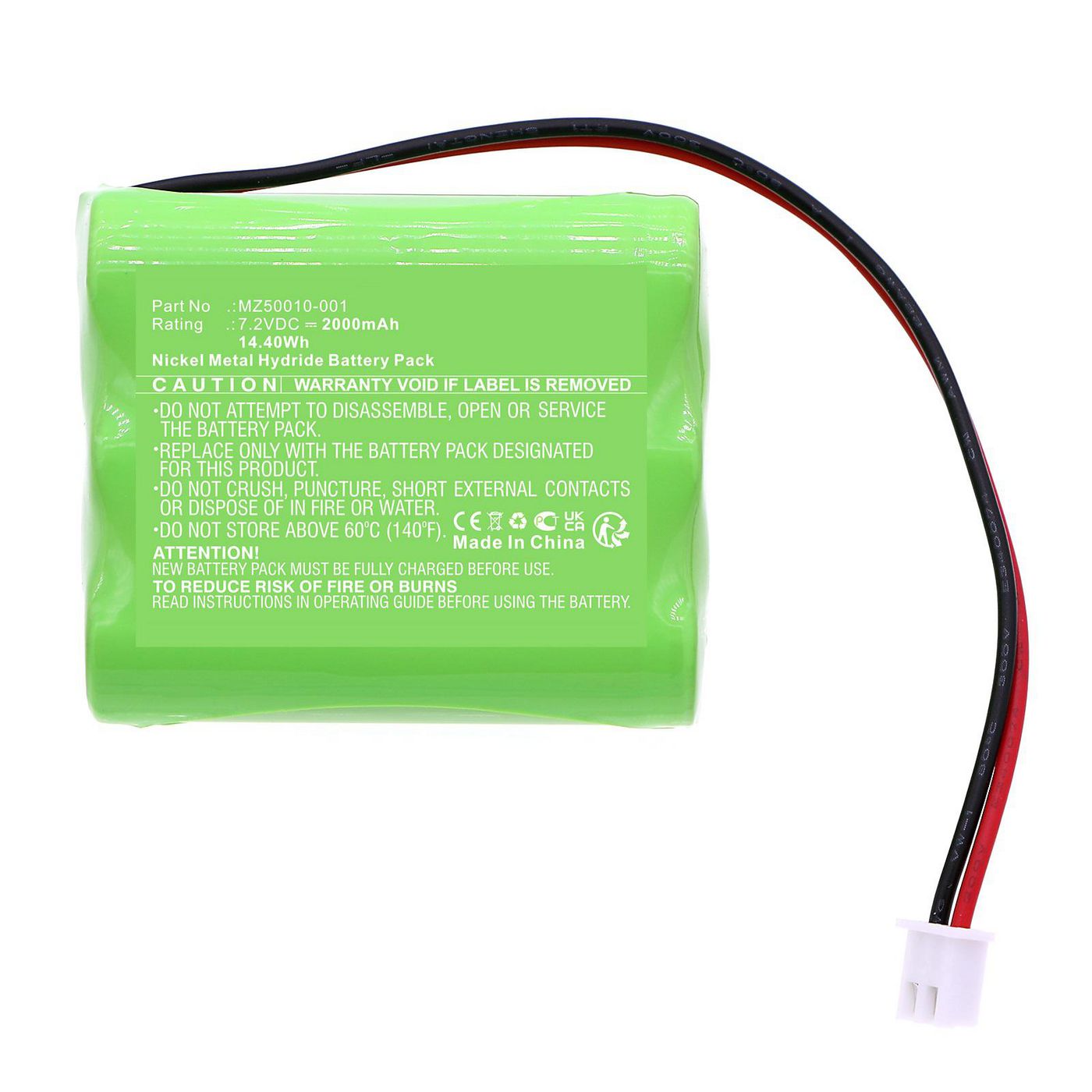 CoreParts Akku 7,2 V, 2000 mAh, 14,4 Wh – für ADE Medical – Grün – 28,5 × 42,7 × 50,1 mm – 189 g