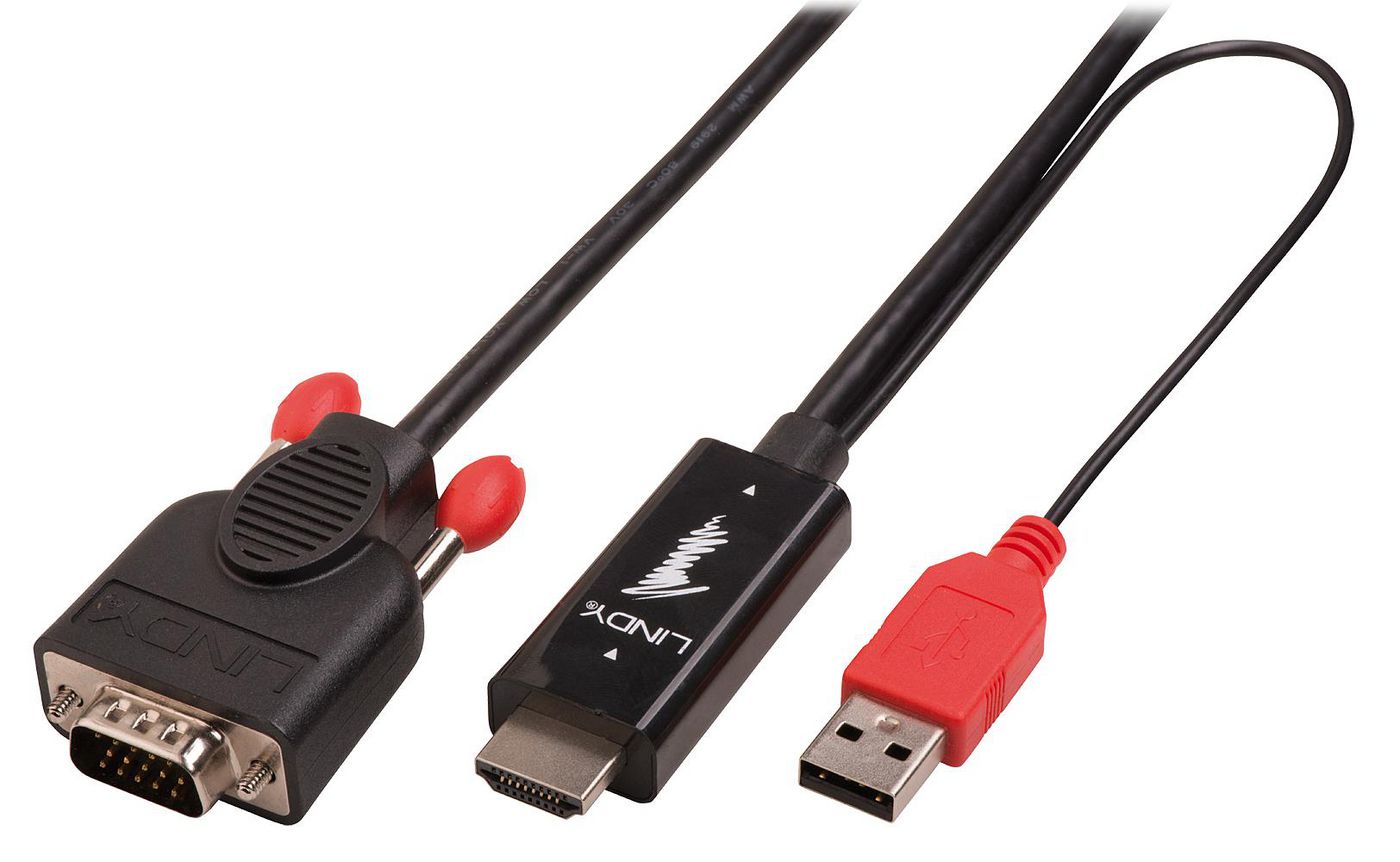 Lindy HDMI (Stecker) auf VGA (Stecker) Adapter, 3 m