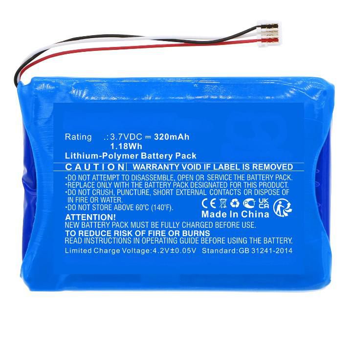 CoreParts MBXWHS-BA229 – Li-Polymer-Akku – 3,7 V, 320 mAh (1,18 Wh) – Blau