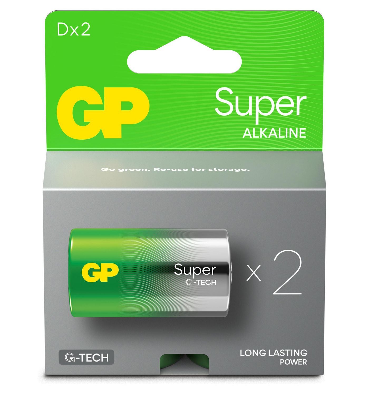 GP Batteries GP D (LR20) Batterien, Alkaline, 1,5 V – 2 Stk.