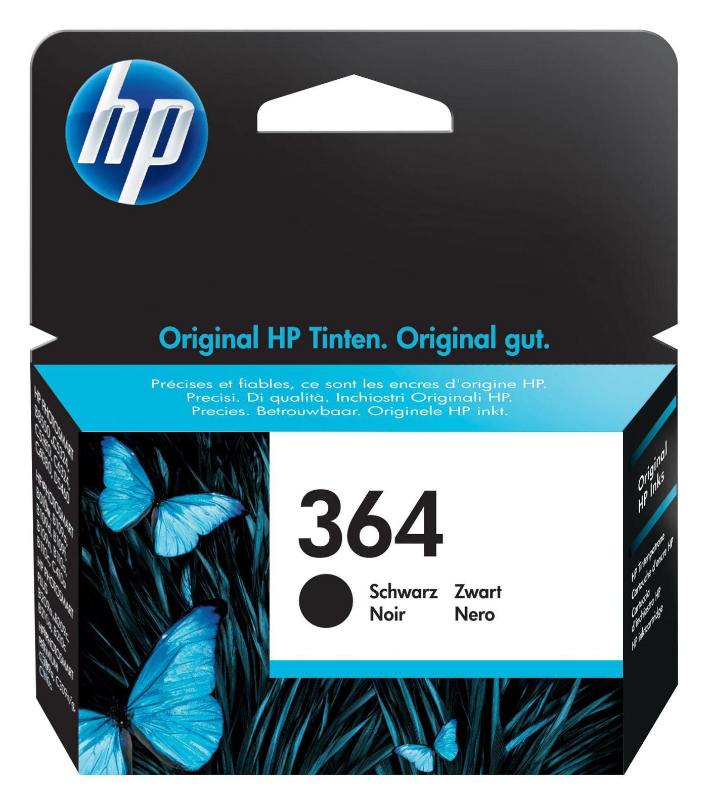 HP 364 Schwarz Tintenpatrone (Original) – 250 Seiten – für HP DeskJet 3522/3524, Photosmart 5522/5524, B210c
