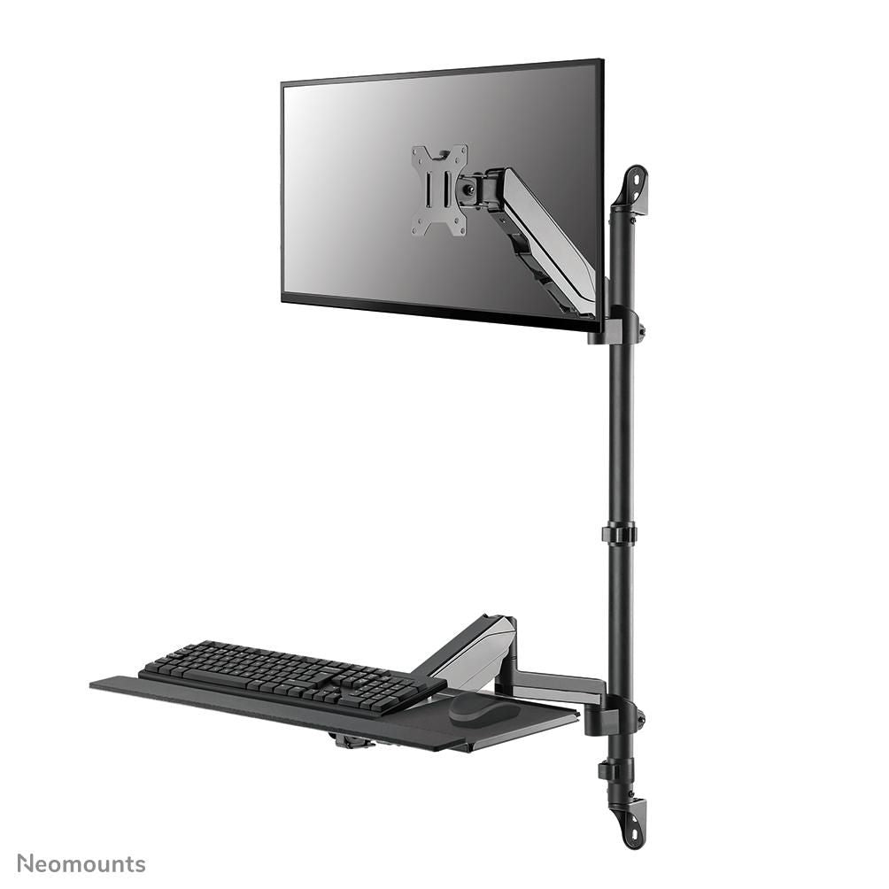Neomounts WL90-325BL1 – Wandhalterung, bis 32", 1–9 kg, Gasfeder, Tastatur- & Mausplatte, Schwarz