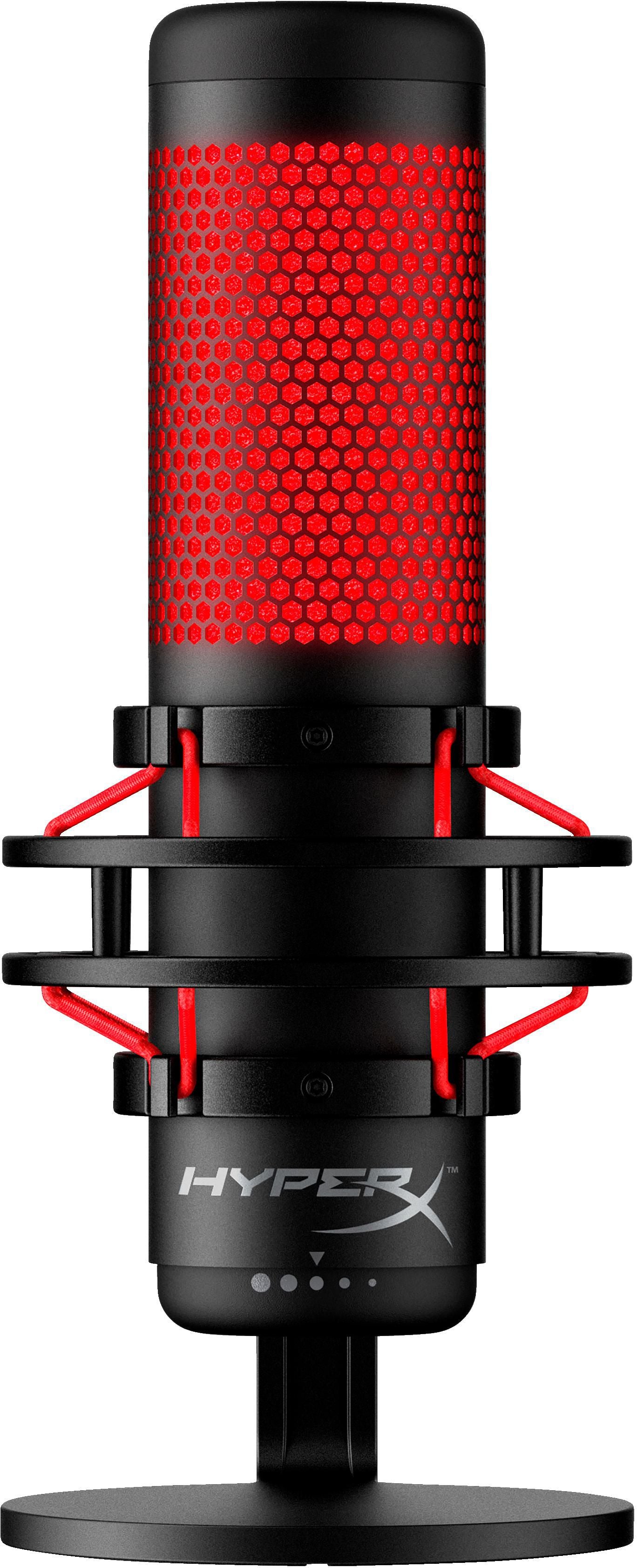 HyperX QuadCast – Tischmikrofon – USB, kabelgebunden, 90 dB SNR, für PC/Mac, PS4/PS5 – Rot