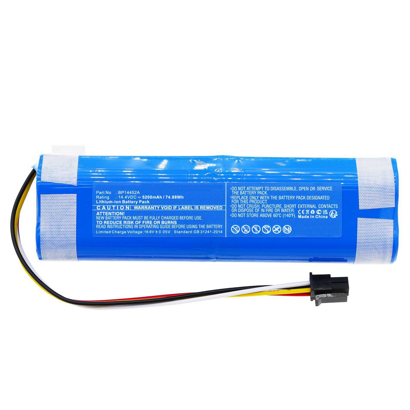 CoreParts Akku 14,4 V 5200 mAh 74,88 Wh – für Midea, Eureka Staubsauger