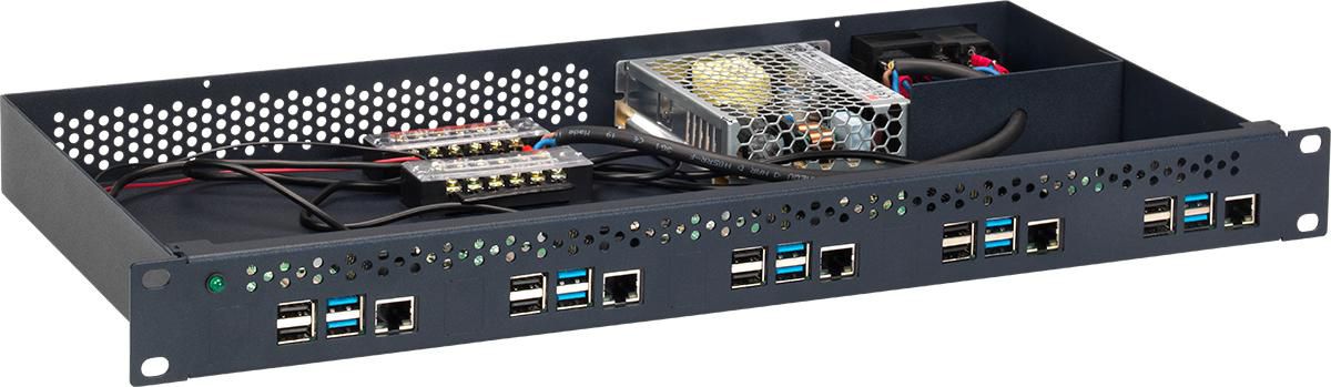 Rackmount.IT RM-PI-T1 – Montagehalterung – für Raspberry Pi 4, 1U, Schwarz