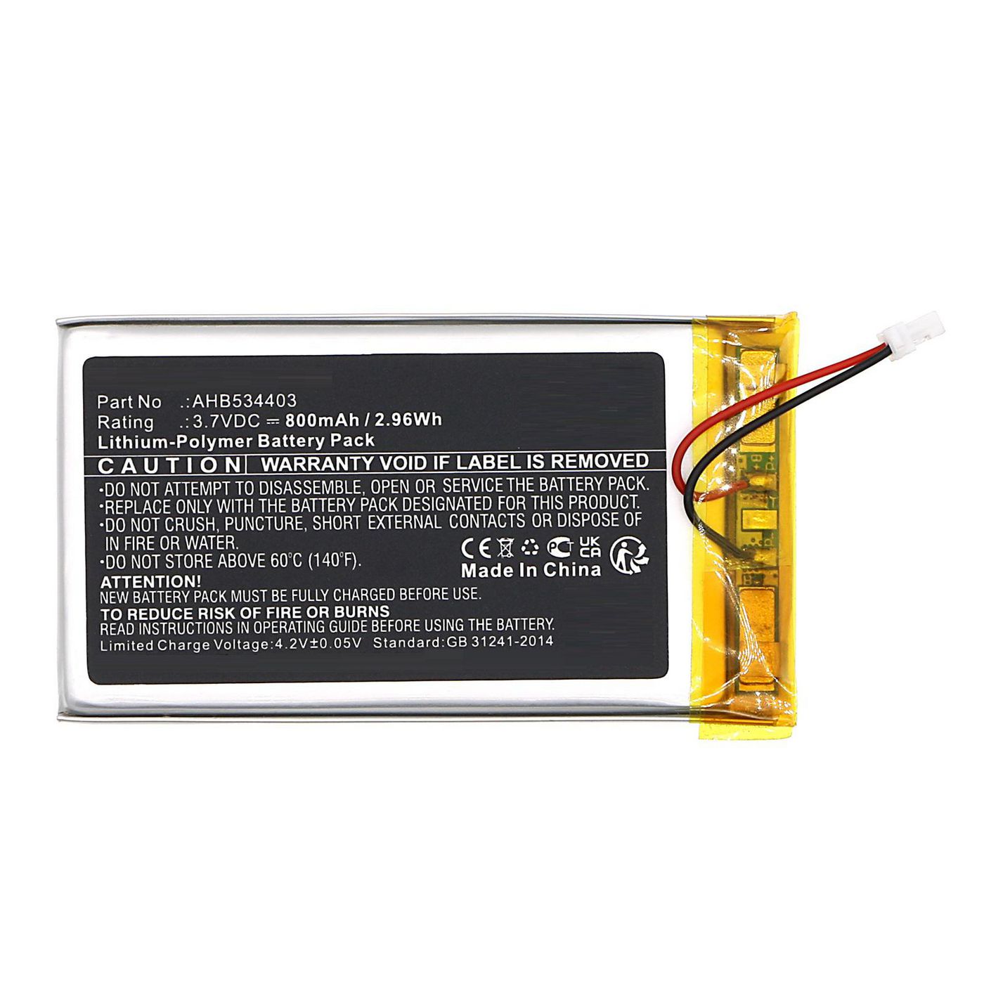 CoreParts Akku – 3,7 V/800 mAh (2,96 Wh), für Sennheiser Transmitter