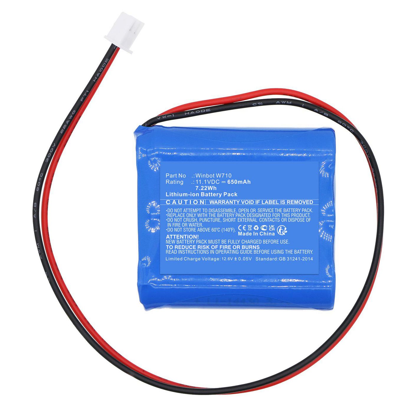 CoreParts Akku MBXVAC-BA0554 – 7,22 Wh, 11,1 V, 650 mAh – für Ecovacs