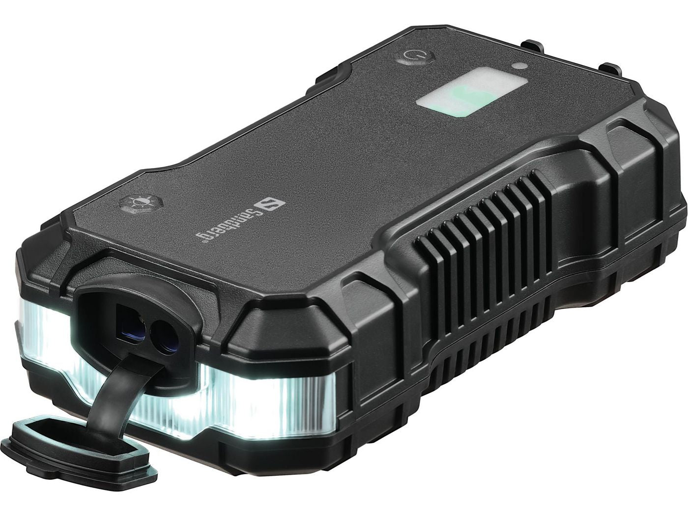 Sandberg Starthilfe-Powerbank – 10'000 mAh, PD 18 W, 1× USB-C, 1× USB-A, IP65, Schwarz, für Starthilfe