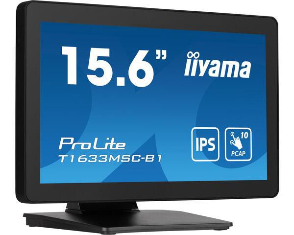 iiyama T1633MSC-B1 16" FHD PCAP 10-Touch – Zero-Bezel, 385 cd/m²