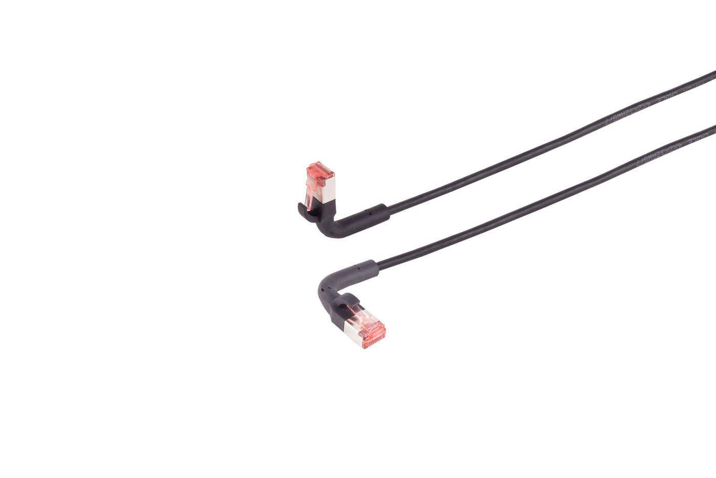 Lanview Patchkabel – LV-6AFTP-FLEX-ANG-10B, Cat6A U/FTP, RJ45 mit Knickschutz 10 m Schwarz