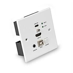Lindy HDMI/USB-C KVM-Extender über HDBaseT, bis 150 m, UK WallPlate