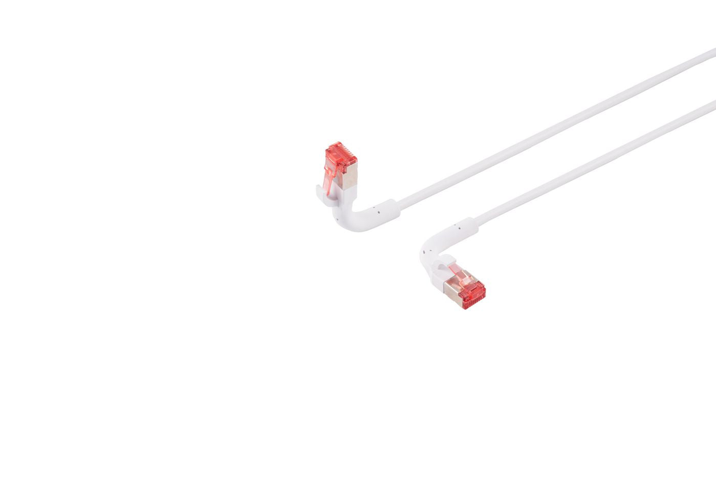 Lanview Netzwerkkabel – LV-6AFTP-FLEX-ANG-0025W, Cat6A, U/FTP / RJ-45 / 0,25 m / Weiss / Flex-Winkel