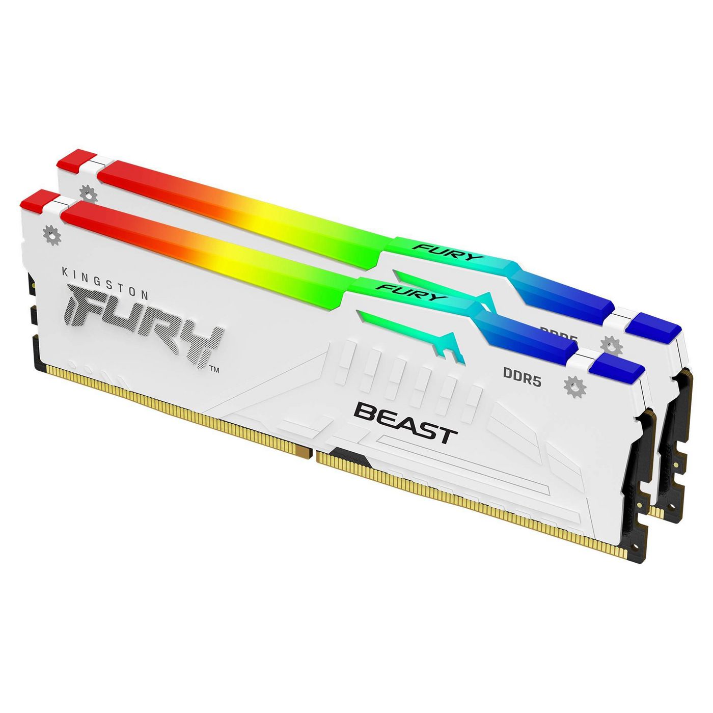 Kingston Technology Kingston Fury Beast – DDR5 RAM – 32 GB (2×16 GB), 6400 MT/s, CL32, EXPO, Weiss, RGB