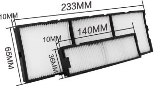 CoreParts CPPF00010 – Filter-Set, Schwarz, Weiss, für Panasonic ET-RFV200