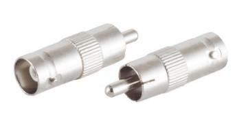 Microconnect NC 1524 – RCA auf BNC-Adapter, RCA Stecker / BNC Buchse, vergoldete Kontakte, Silber