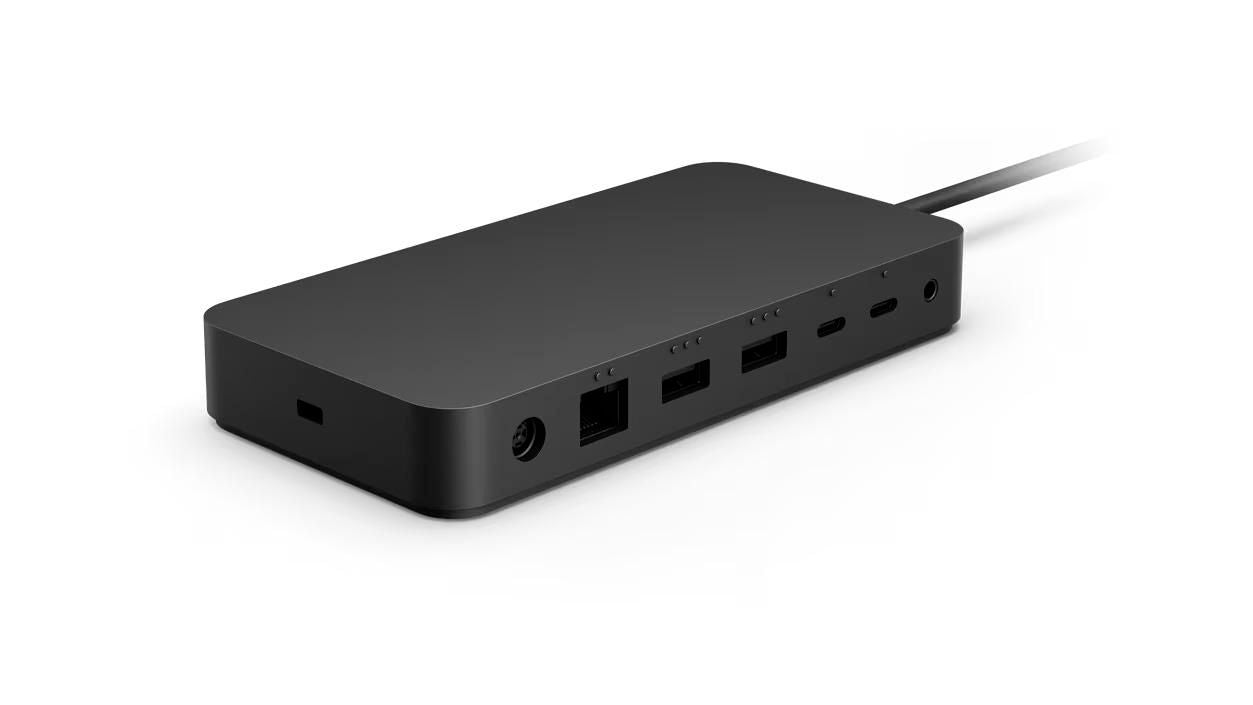 Microsoft Surface Thunderbolt 4 Dock – für Surface, 3 × USB-C, 1 × USB-A, 2,5 Gbit LAN, 165 W, schwarz