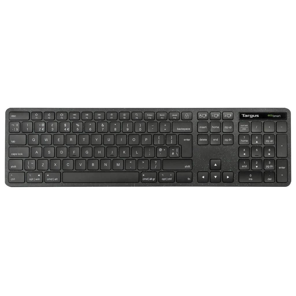 Targus ECOsmart AKB873NO – Tastatur – 100% – Bluetooth & 2,4 GHz – QWERTY (Nordic) – antimikrobiell – schwarz
