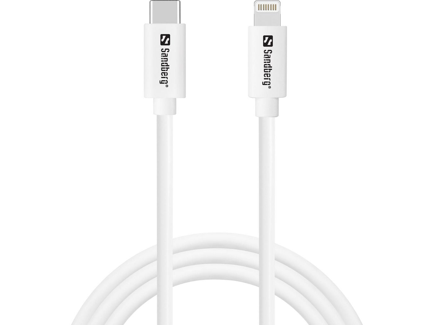 Sandberg Kabel – Lightning auf USB‑C 1 m, MFi zertifiziert, Weiss – für iPhone/iPad