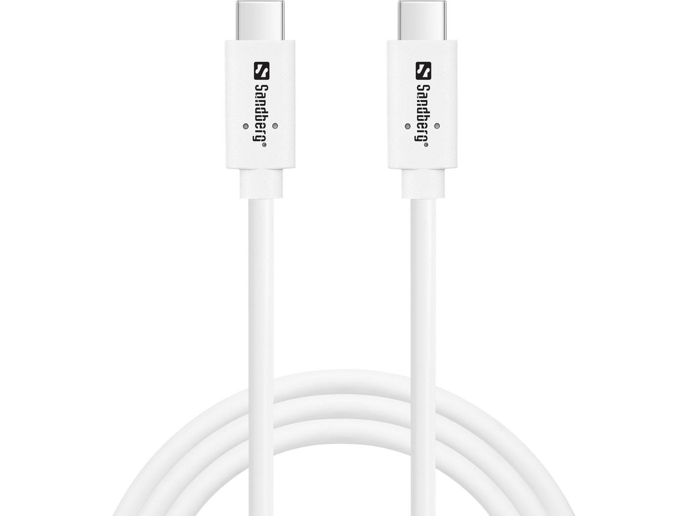 Sandberg USB-C auf USB-C Kabel – USB 3.2 Gen 2 (10 Gbit/s) – 1 m – PD 100 W – Weiss