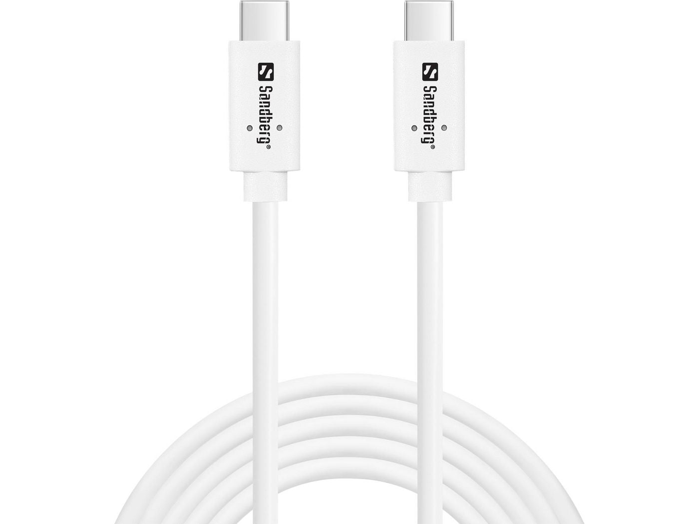 Sandberg USB-C auf USB-C Kabel – USB 3.2 Gen 2 (10 Gbit/s) – 2 m – PD 100 W – Weiss