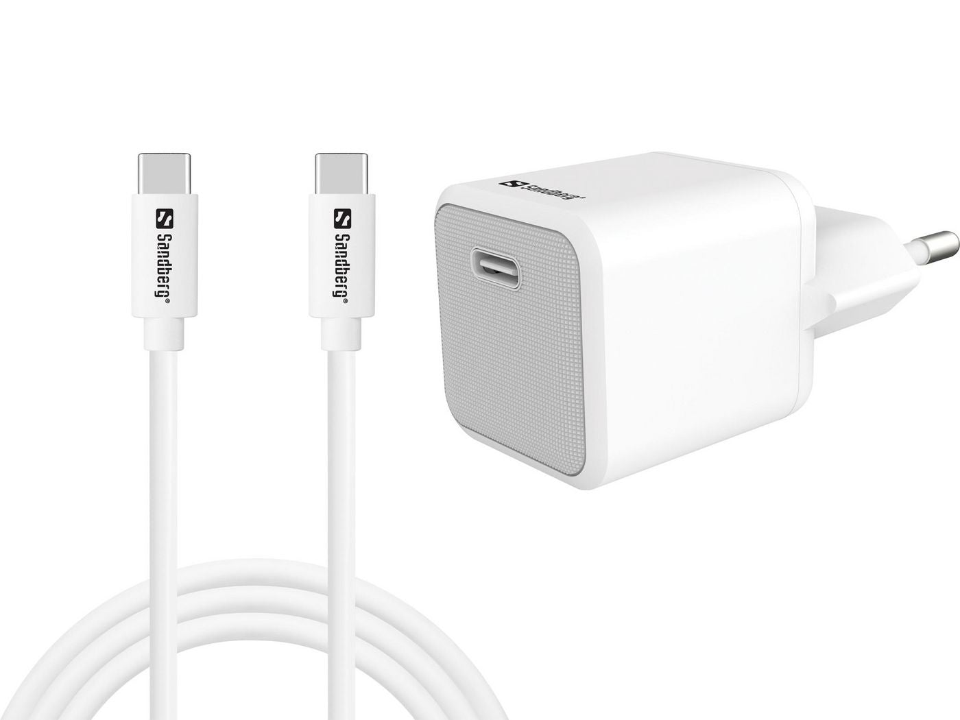 Sandberg 441-58 USB-Ladegerät 20 W – USB-C×1 – PD – EU-Stecker (Typ C) – Weiss
