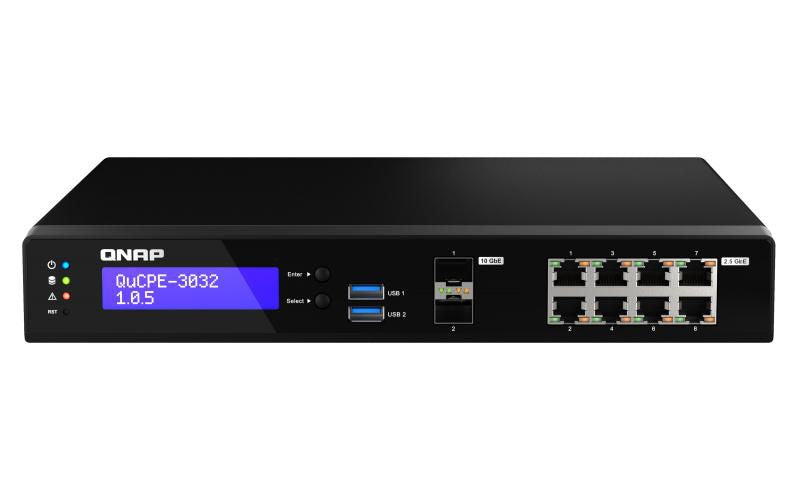 QNAP QuCPE-3032-C3558R-8G – VPN-Router – 8×2,5G, 2×10G SFP+, rackfähig